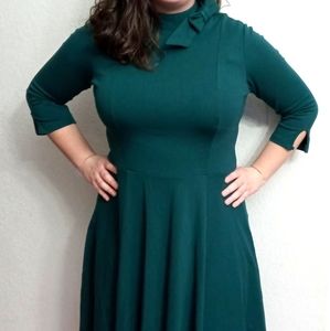 Unique Vintage Green Swing Dress